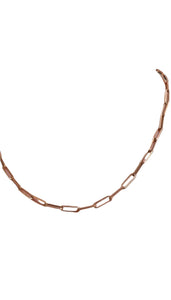 Rose Gold Nacklace - Paperclip Link Chain