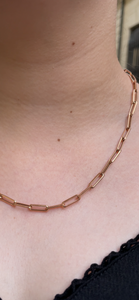 Rose Gold Nacklace - Paperclip Link Chain