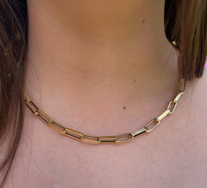 Gold Nacklace - Paperclip Link Chain