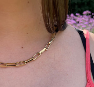 Gold Nacklace - Paperclip Link Chain