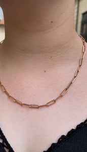 Rose Gold Nacklace - Paperclip Link Chain