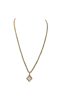 Gold Nacklace - Circle Link Chain With Pendant